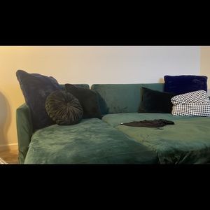 Emerald Green Velvet Sectional Cover